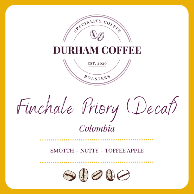 A delicious nutty medium roasted Colombian decaf bean from Durham Coffee